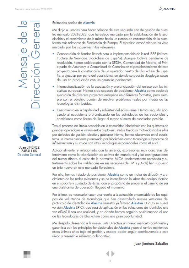 estudio de memoria anual Alastria